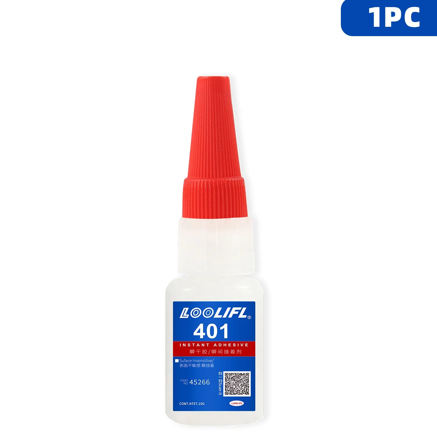 LOOLIFL 401 Super Glue 5×20g, Liquid Glue10s Fast Drying Cyanoacrylate Adhesive, Strong Bond for Plastic Metal Wood Ceramic Repa