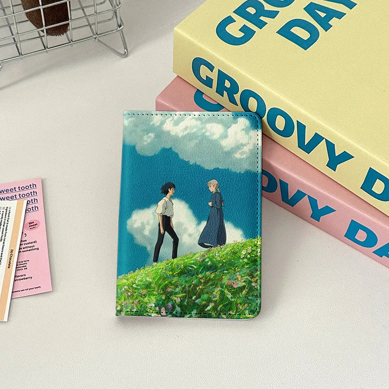 Japanese Animated Passport Cover Passport Wallet Travel Essentials Women Air Ticket Credit Card Holder Passport Protective Case