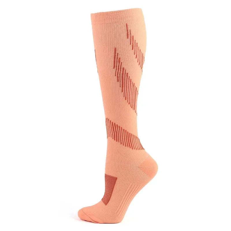 Running Compression Socks Football Hiking Golf Gym 20-30mmhg Gradual Change Nylon Sports Socks Diabetes Pregnancy Varicose Veins