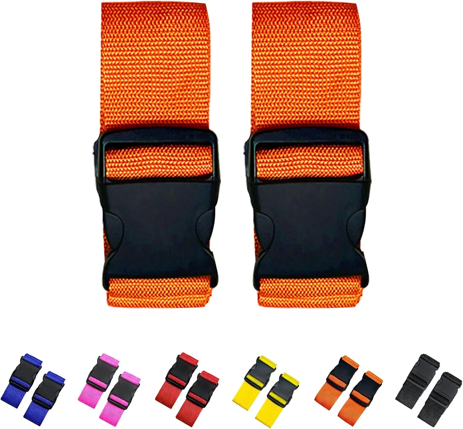 2 Pieces Nylon Luggage Strap Adjustable Bright Color Suitcase Belts Baggage Belt Travel Accessories Suitcase Packing Seat Belt
