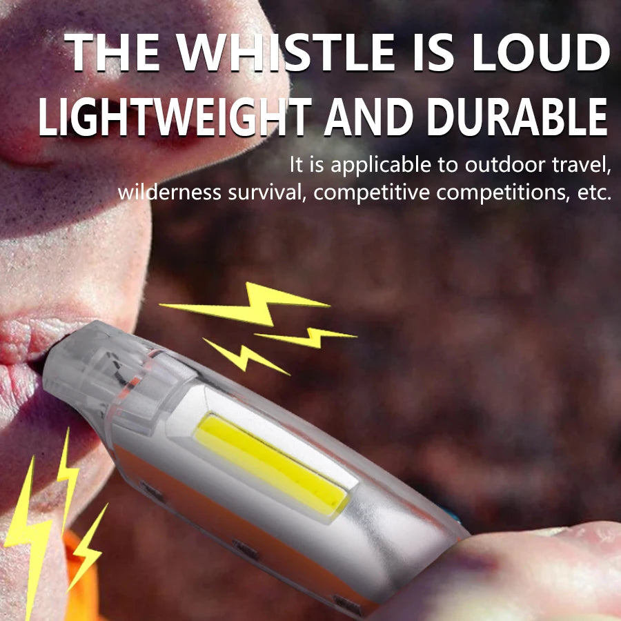 Running Safety Whistle Women 3 Modes LED Light Up Whistle With Lanyard Survival Whistle Keychain For Camping Type-C Charging