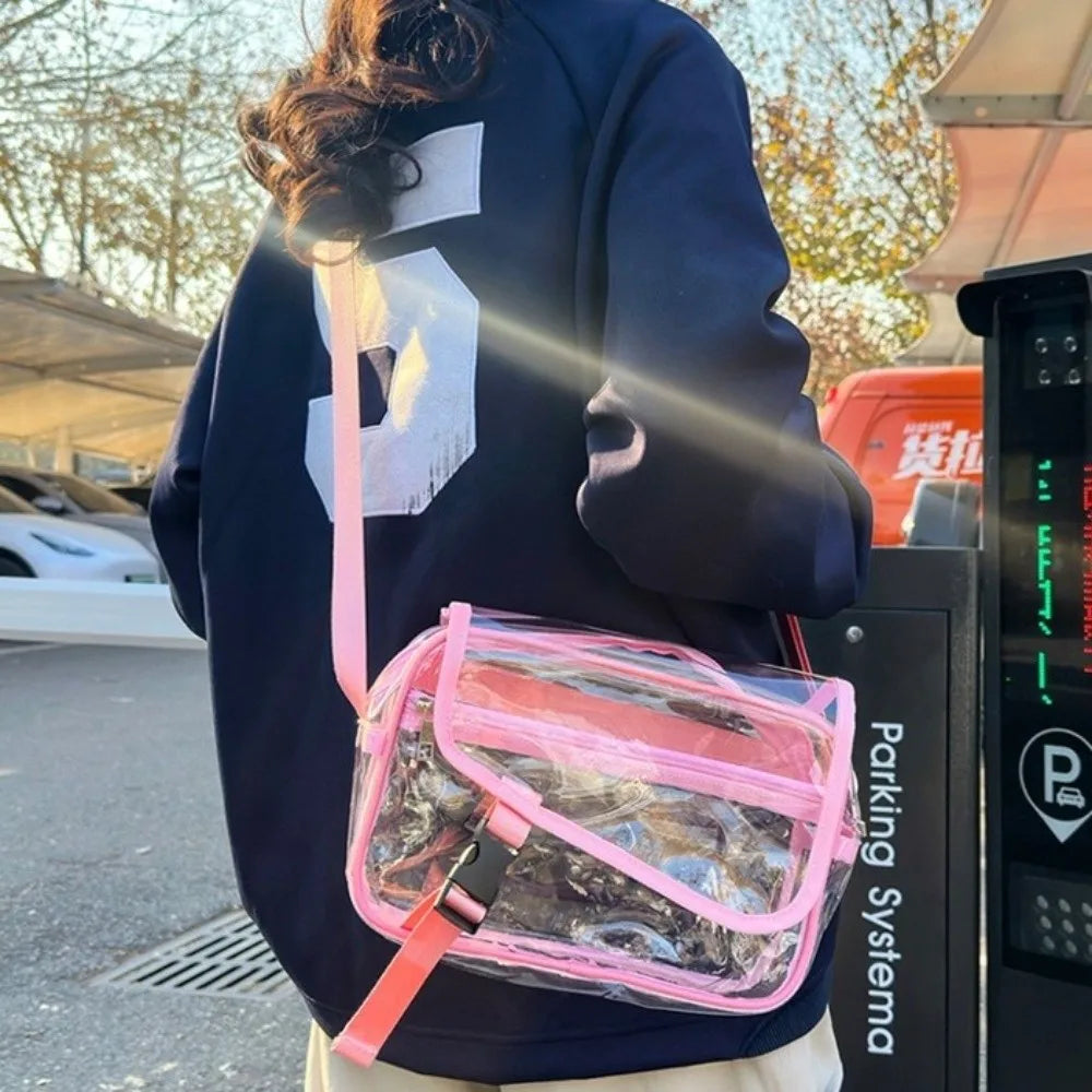Fashion Transparent Crossbody Bag Versatile Large Capacity Shoulder Bag PVC Handbag