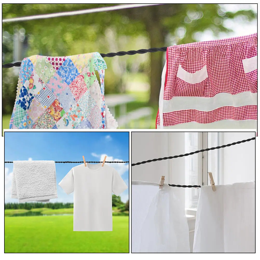 2Pcs Clothesline Elastic Portable Clothes Drying Rope Camping Travel Outdoor Laundry Line Adjustable Travel Clothesline