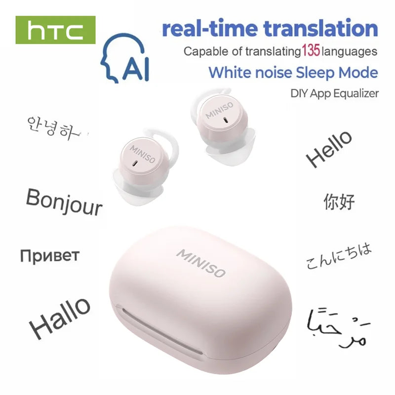 MINISO MS217 TWS Mini Sleep Earbuds Bluetooth 6.0 AI Translator 134 Languages ENC Noise Cancelling Ultra-Light In-Ear Headphones