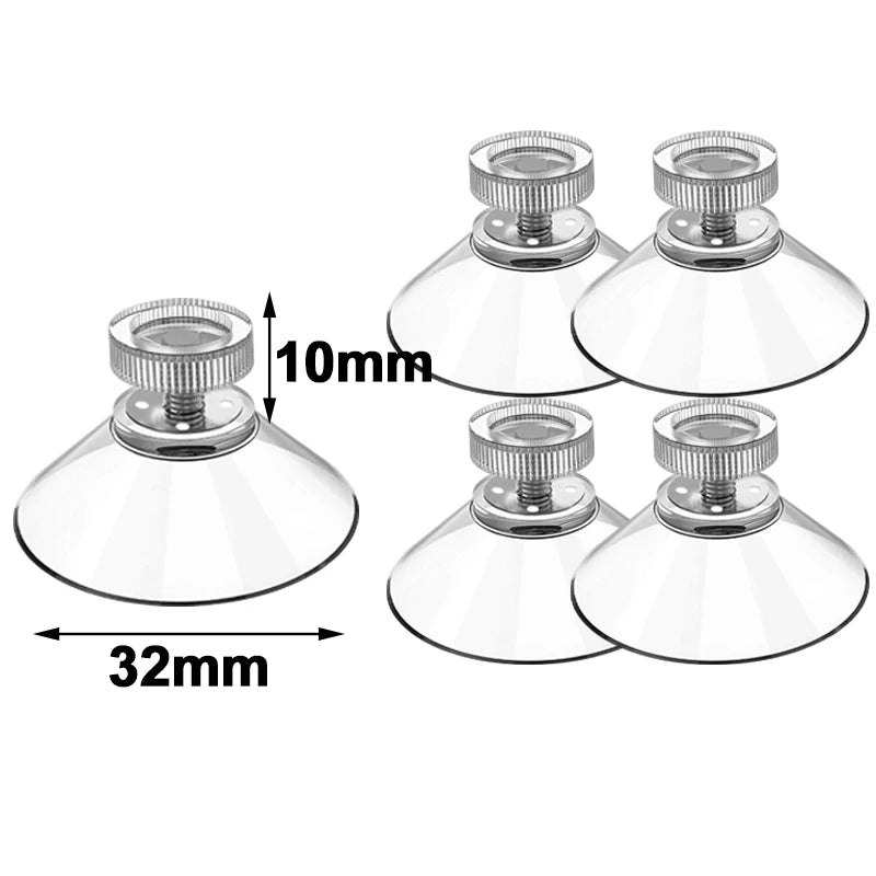 Plastic Suction Cups Hook 25/32/41mm Clear PVC Sucker Pads Strong Adhesive Suction Holder With Screw Nut Home Organizer Hooks