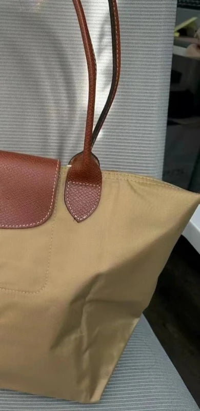 2026 Lightweight Foldable Nylon Shoulder Bag Ladies Water Resistant Shopping Tote Bag Large Handbag for Travel Daily Office