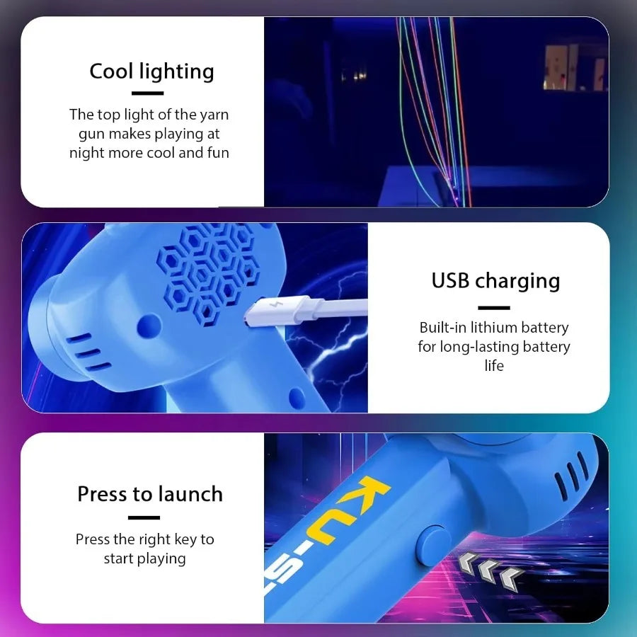 Glow-in-the-Dark Fun Electric Rope Thruster Children's Outdoor New Exotic Decompression Toys Creative Toys for Cats and Pets