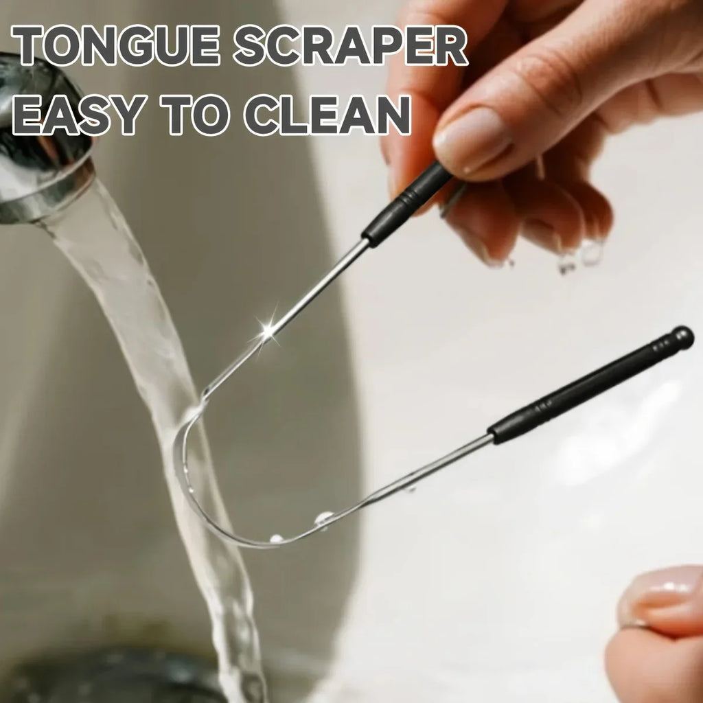1/4pcs Tounge Scrapers Limpiador De Lengua Stainless Steel Fresh Breath Cleaning Coated Tongue Toothbrush Oral Hygiene