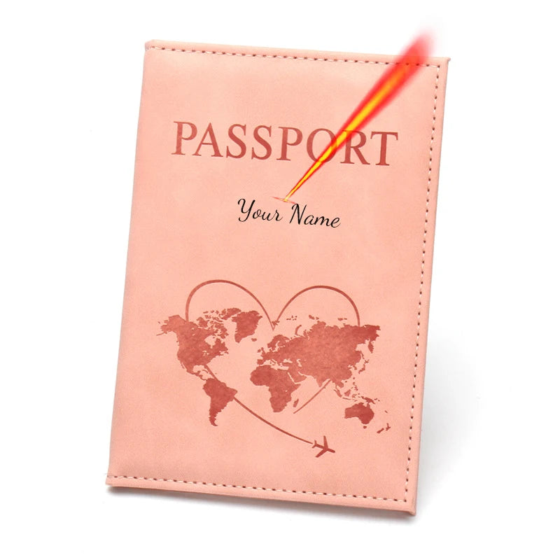 Lovely Map Passport Cover Fashion Travel Wallet  Document Orginizer Passeport Personnalisé Name on Passport Protective