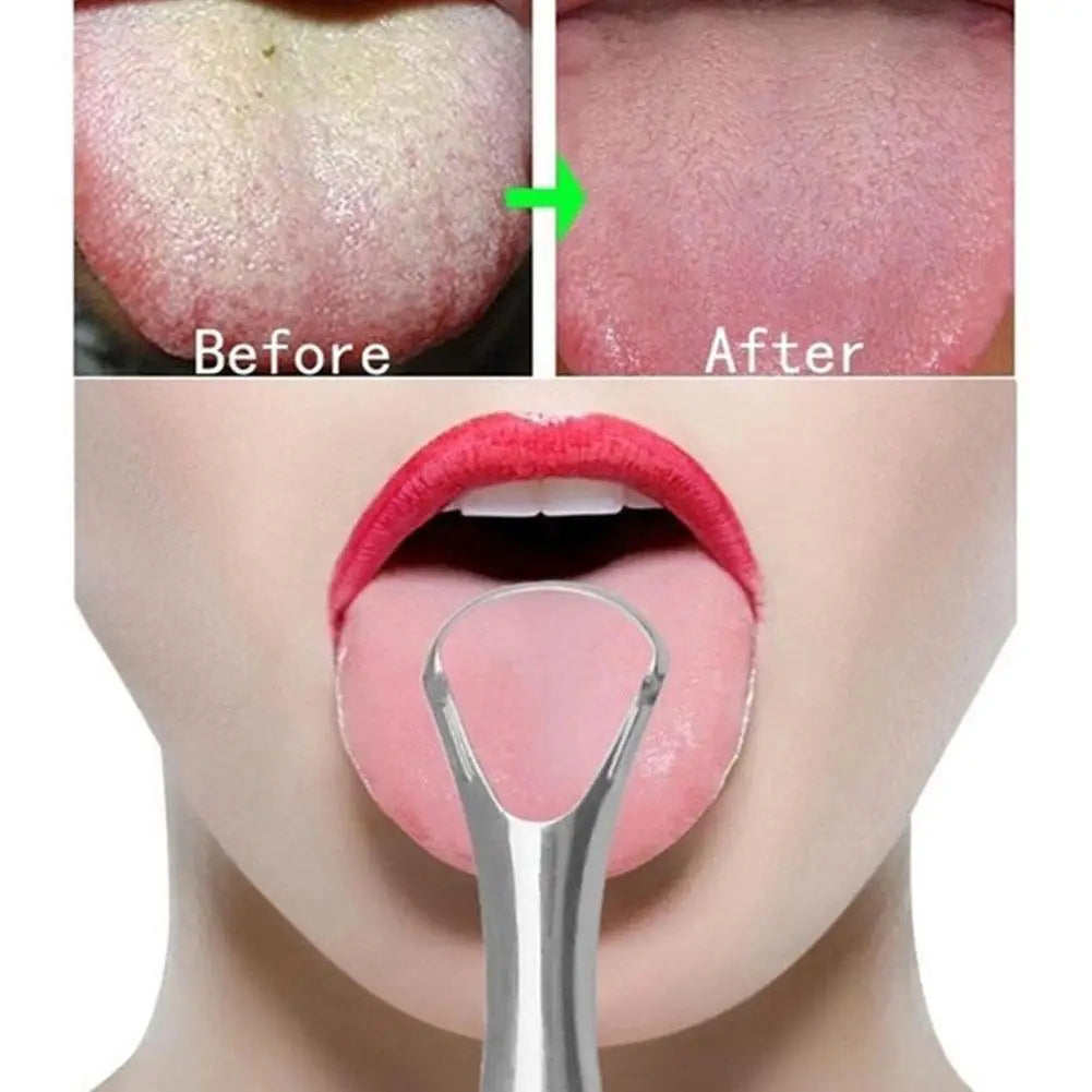 1/2/3/5/10Pcs Portable Single Layer Tongue Scraper Reusable Stainless Steel Oral Mouth Brush Tongue Scraper Fresh Breath Maker