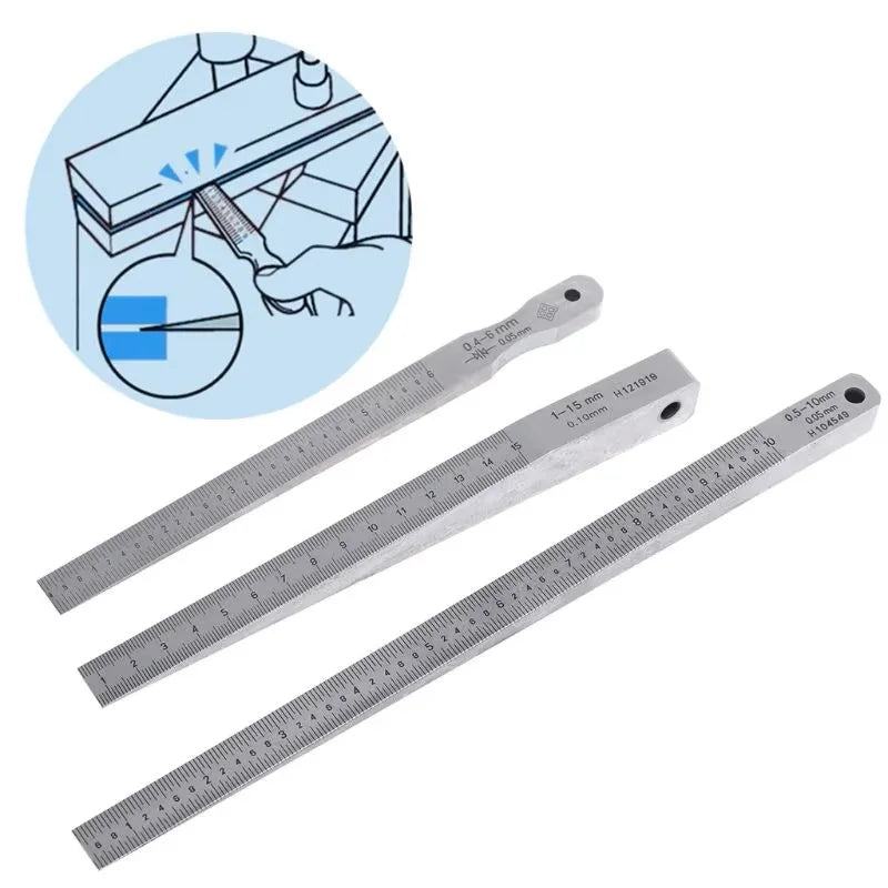 Wedge Feeler Gauge 1-15mm 0.5-10mm 0.4-6mm Crack Flatness Layout Insert Welding Taper Measure Tool for Precision Measurement