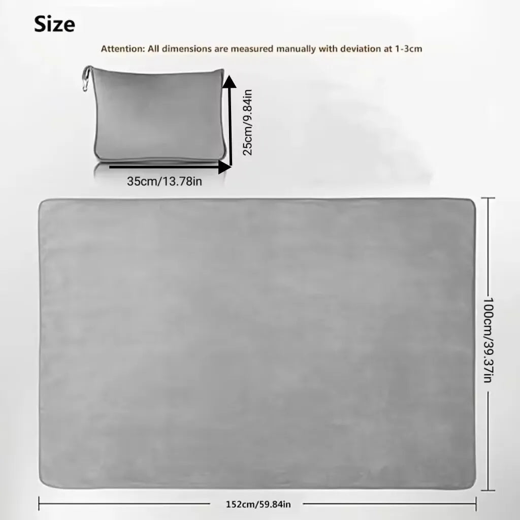 Portable Two-In-One Travel Blanket, Airplane Blanket, Pillow Cushion Blanket, Multifunctional Foldable Blanket
