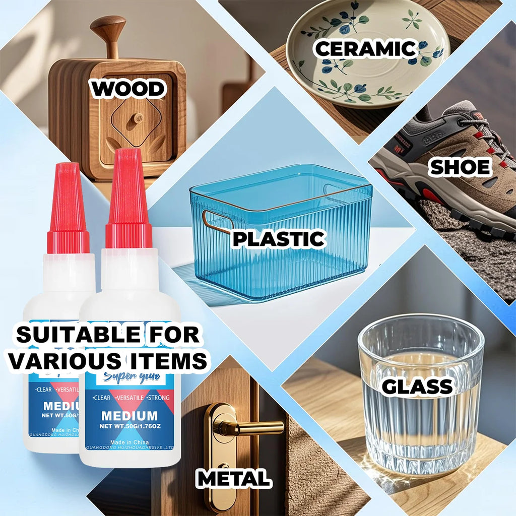 Super Strong Adhesive 502, 50G（1.76Oz）502 Super Glue Cyanoacrylate Quick Dry Instant Leather Rubber Wood Metal Strong Bonding Liquid Adhesive Tool, Quick Drying in 3 Seconds, 3580 Psi