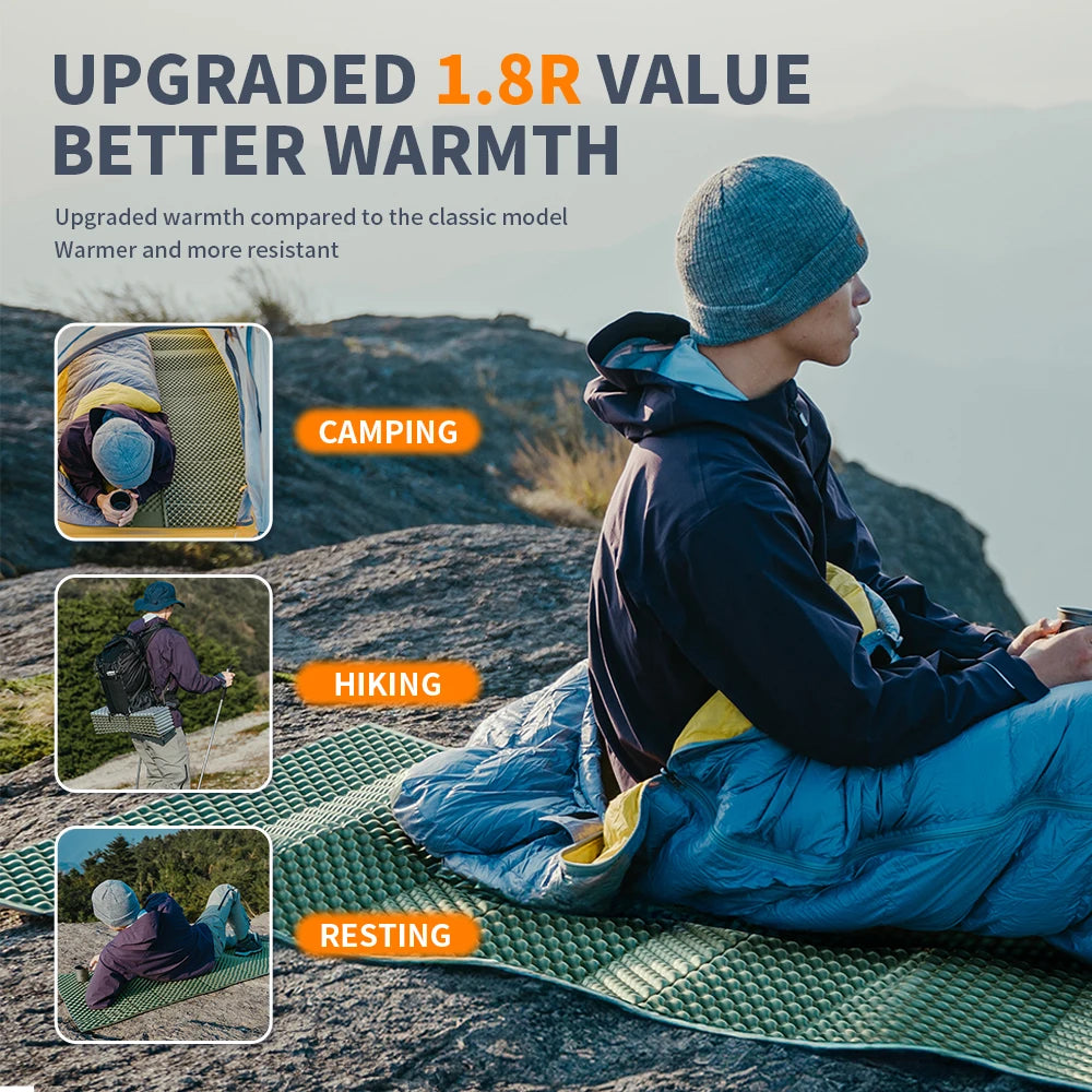 Naturehike 2024 New Camping Mat Winter Warm Moisture Proof Ultralight Sleeping Pad 4 Season Widen Hiking Travel 1-2 Person Mats