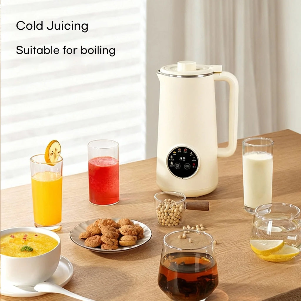 800ml Multifunctional Mini Soy Milk Maker, No Soaking, 9-in-1, Baby Food, 12H Timer, Auto Cleaning, Portable for Home