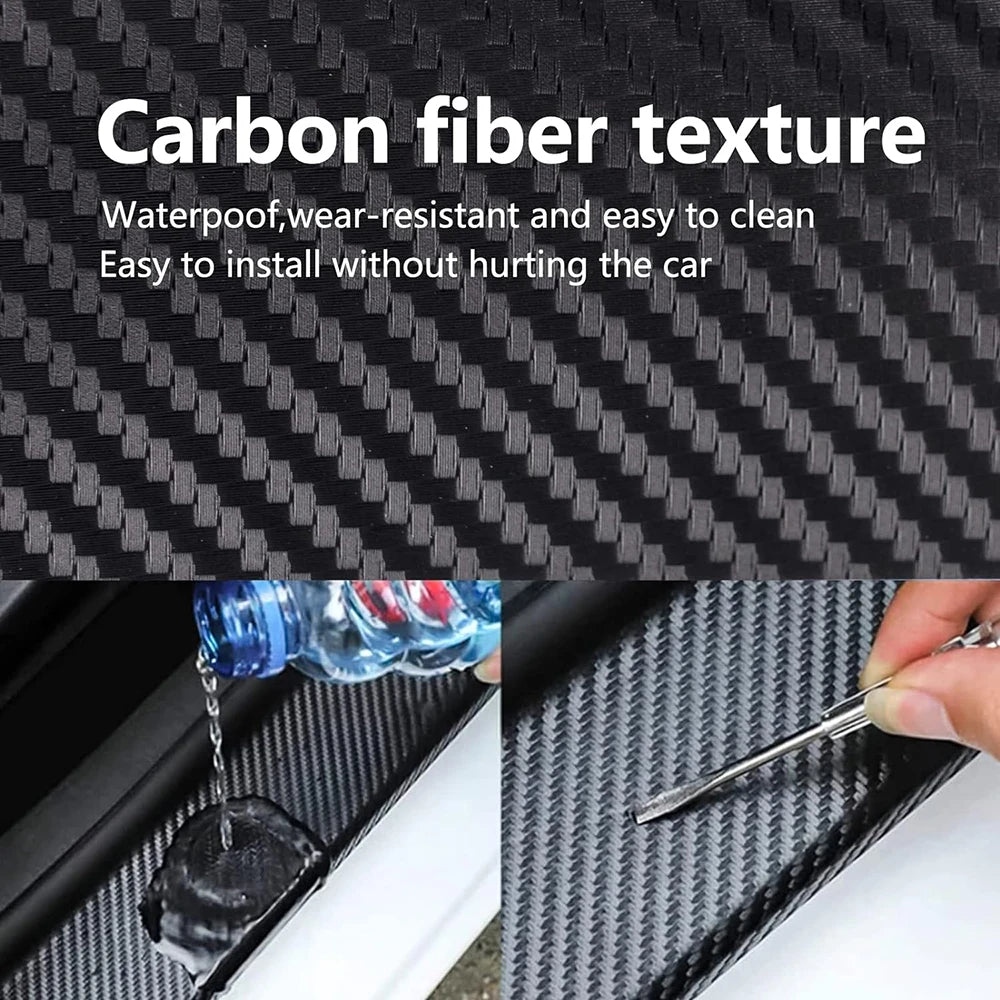 1-10M Car Door Edge Anti-Scratch Tape Black 3D Nano Carbon Fiber Universal Car Side Mirror Protector Strip Waterproof Film Tape