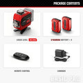 YEVOLT 360° Self-Leveling 16-Line Laser Level (Red/Green Beam Options) - Ultra-Clear for Indoor/Outdoor Use Rechargeable Battery