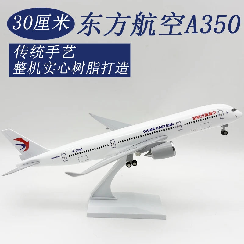 30cm Plane Model China Eastern A350 Airways Scale Aircraft 1/250 Resin Model Planes Toys For Children Boys Souvenir Plane Gifts