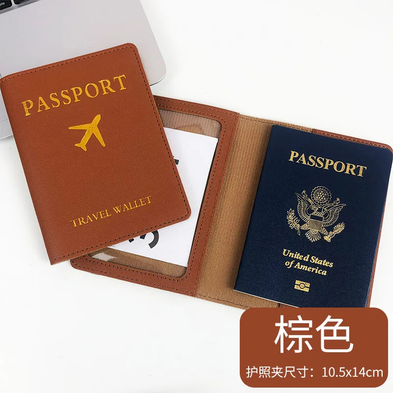 PU Leather Business Luggage Tag Suitcase Address Label Luggage Boarding Case Label Name ID Address Clip Travel Accessories