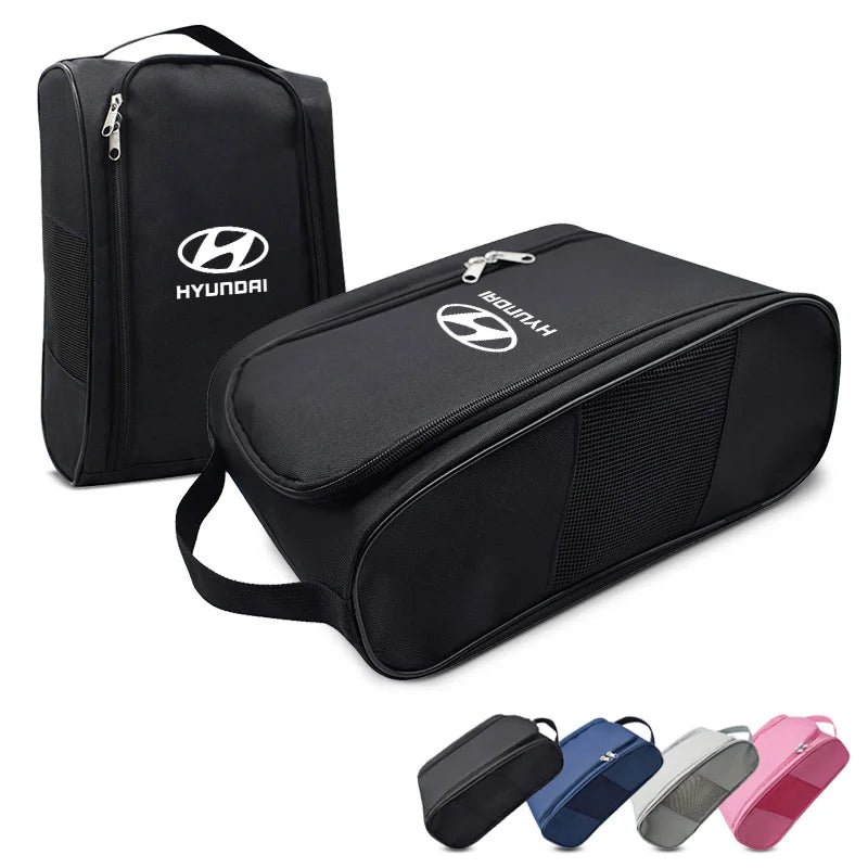 Car Sneaker Storage Bag Travel Outing Shoes Storage Zipper Style For Hyundai Tucson IX35 I30 I20 Kona Coupe Veloster I40 Getz
