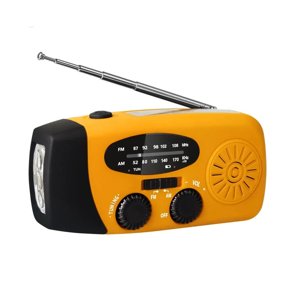 Hand Cranked Generator Power Bank Solar Weather Radio Outdoor Emergency Portable USB Interface Charging Suitable Outdoor Use