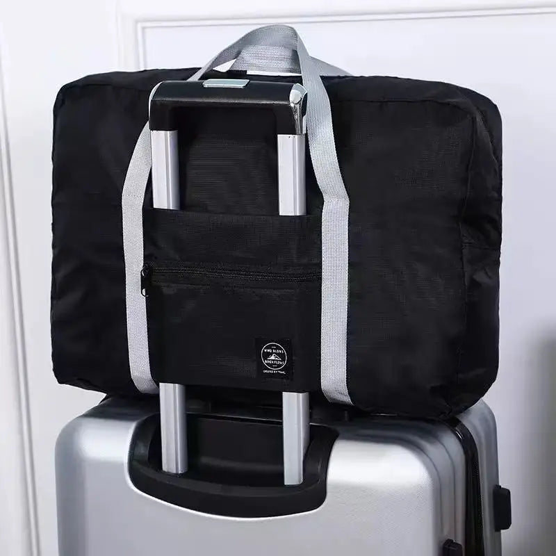 Foldable Travel Duffle Bag Large Capacity Nylon Carry On Handbag Lightweight Multifunctional Storage Tote for Airplane Weekend