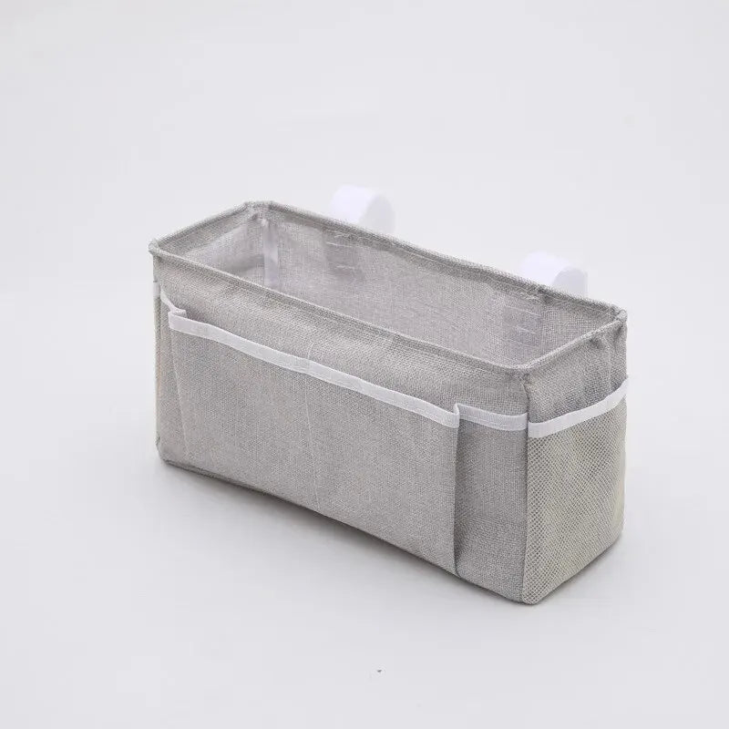 Cotton Linen Book Storage Bag, Bedside Storage Hanging Bag, Bedside Miscellaneous Storage Bag, Wall Storage Hanging Bag