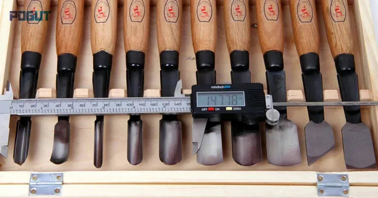 10Pieces D310 Dry Hand Wood Carving Tools Chip Detail Chisel Set Knives Tool