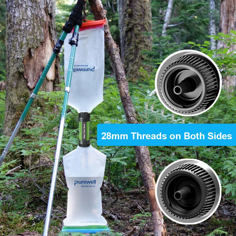 Water Filter Straw Outdoor Portable Water Purifier Survival Gear for Camping Hiking Backpacking Emergency Preparedness