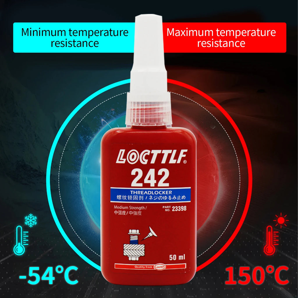 50ml Threadlocker Blue Red Anaerobic Adhesive Medium High Strength Anti-Loosening Screw Glue For Nuts Bolts Fasteners Quick Cure