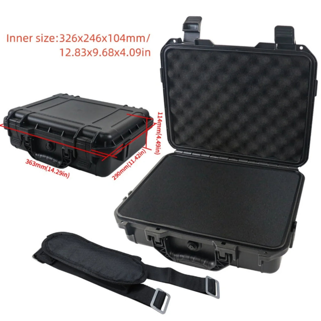 Equipment Hard Case with Pre-cut Sponge and Single Crossbody Strap, for Camera Photography Safety Toolbox Portable Case Suitcase