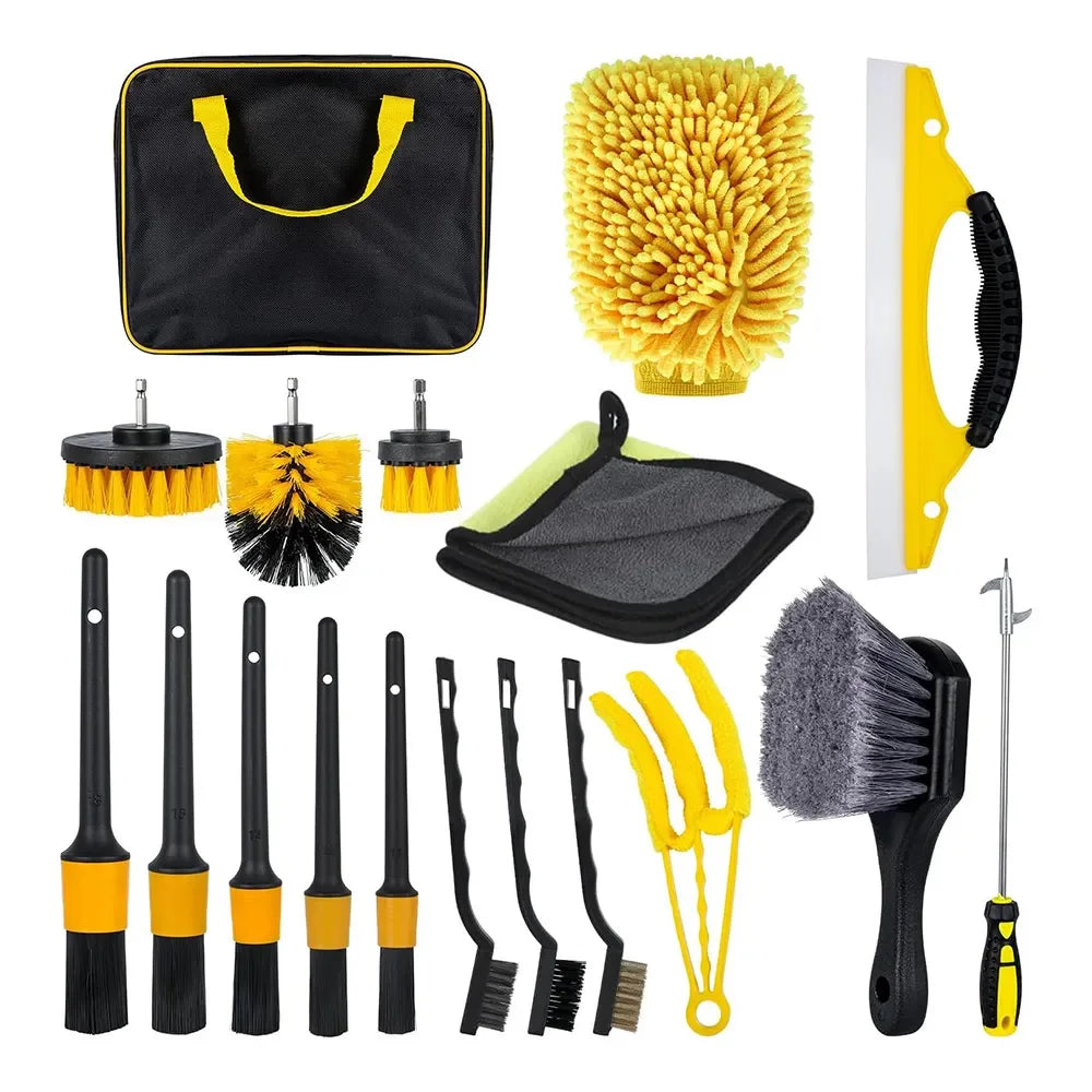 Detailing Brush Set Drill Brushes For Car Tire Rim Cleaning Detail Brush Set For Auto Interior Exterior Cleaning Car Dry Wash