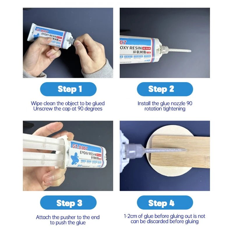QuickDry Transparent Casting Glue High Strength Epoxy AB Adhesive Waterproof Gel for Metal and Plastic Repair 50ml/pc