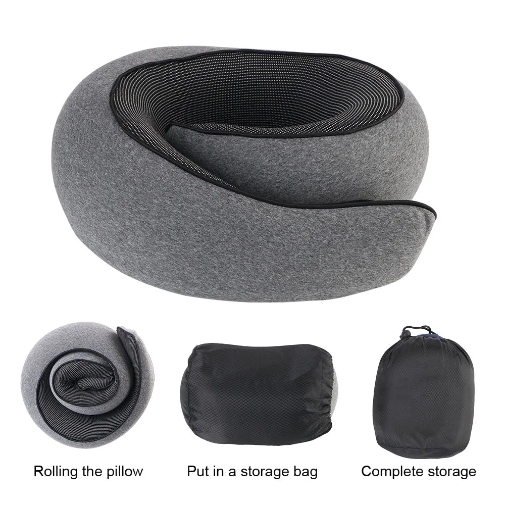 Travel Neck Support Soft Noon Break Sleep Pillows Memory Foam Snail Pillow Travel Neck Pillow Portable U-shaped Pillow