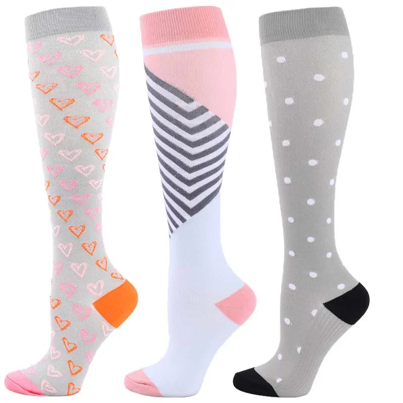 Unisex Compression Socks for Men and Women Medical Diabetes Varicose Veins Sports Socks for Running Cycling Travel Flight Yoga