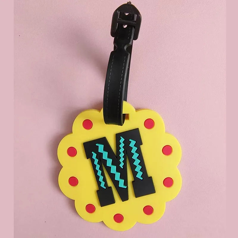 Newest Cute 26 Letters Luggage Travel Accessories Tag Silica Gel Suitcase ID Addres Holder Baggage Boarding Tag Portable Label