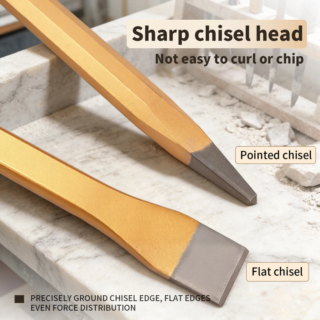 Flat Chisel Masonry Chisel Cement Fitter Chisel Alloy Steel Stainless Steel Metal Iron Stone Chisel 175 200 250 300mm