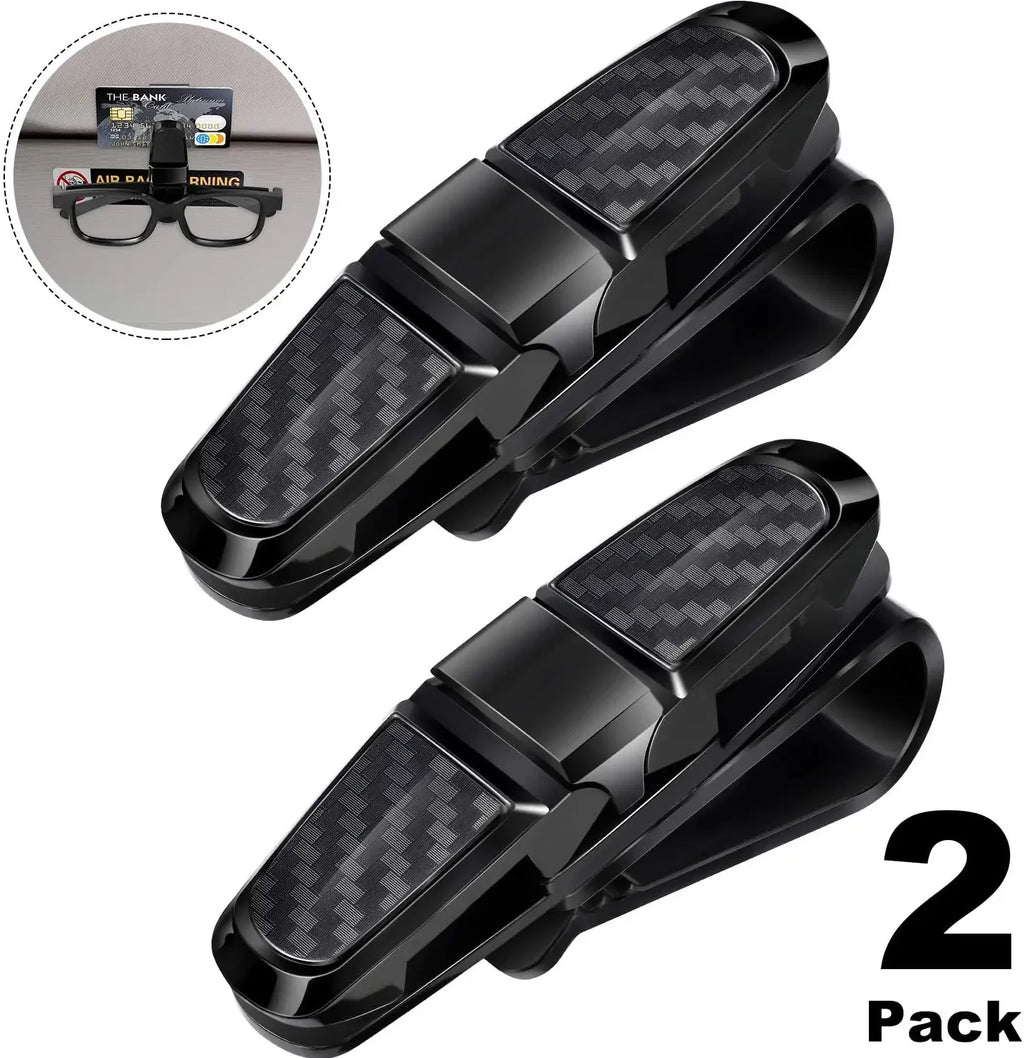 2Pcs Car Sun Visor Sunglasses Clip Car Glasses Holder Portable Ticket Card Clamp ABS Eyeglasses Case Car Interior Accessories