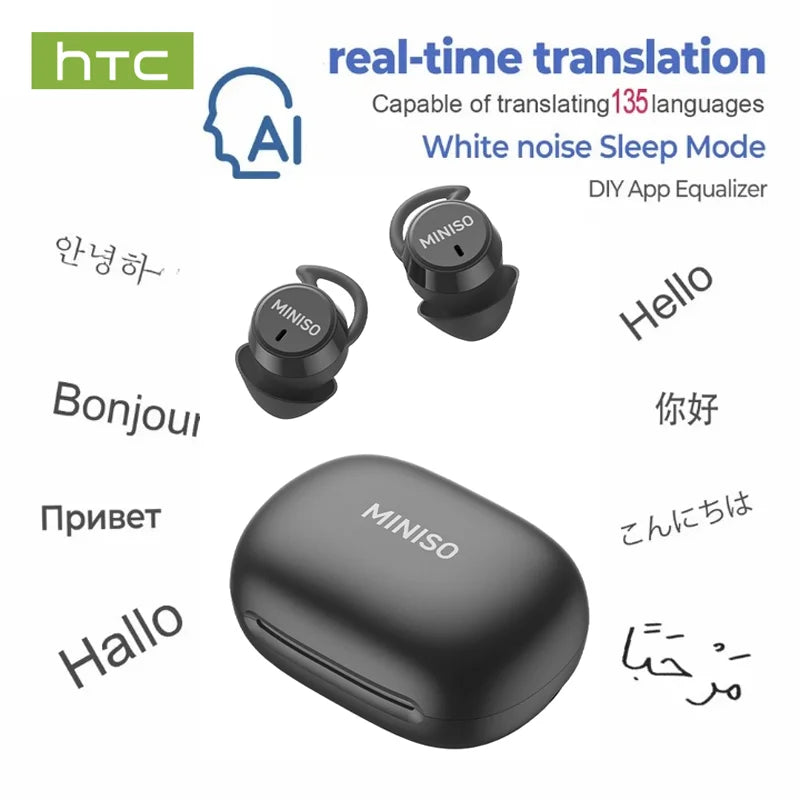 MINISO MS217 TWS Mini Sleep Earbuds Bluetooth 6.0 AI Translator 134 Languages ENC Noise Cancelling Ultra-Light In-Ear Headphones