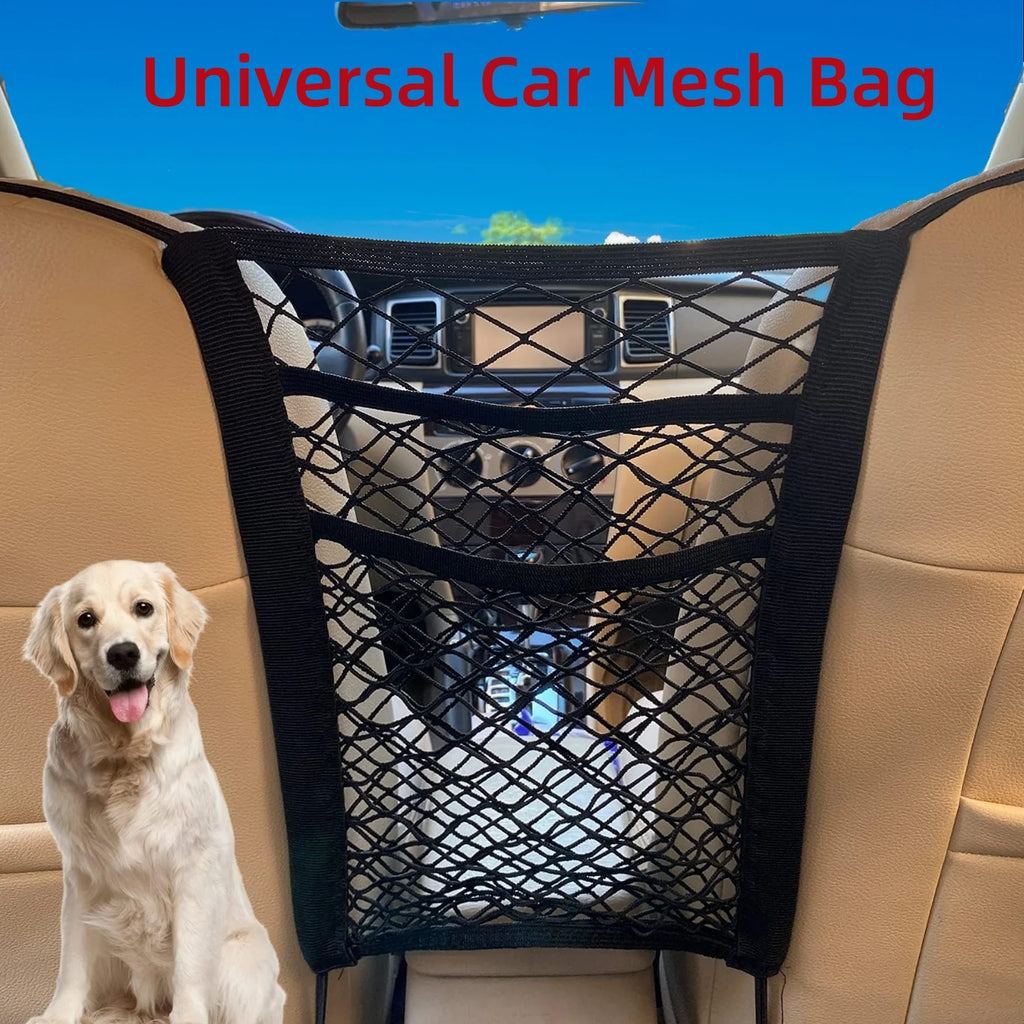 Car Storage Net Bag Between Seats Car Divider Child Safety Net Pet Barrier Elastic Expandable Mesh Bag Car Accessorie Interior