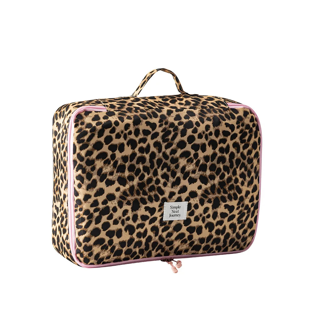 Leopard Makeup Bag Toiletry Clothing Travel Organizer Large Capacity Waterproof Portable for Women Business Trip Luggage