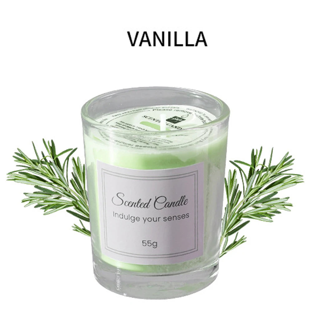 1pcs Premium Aromatherapy Candle Gift Box Comes with Glass Cup Smokeless Soy Wax Aromatherapy Candle Day Christmas Valentine’s