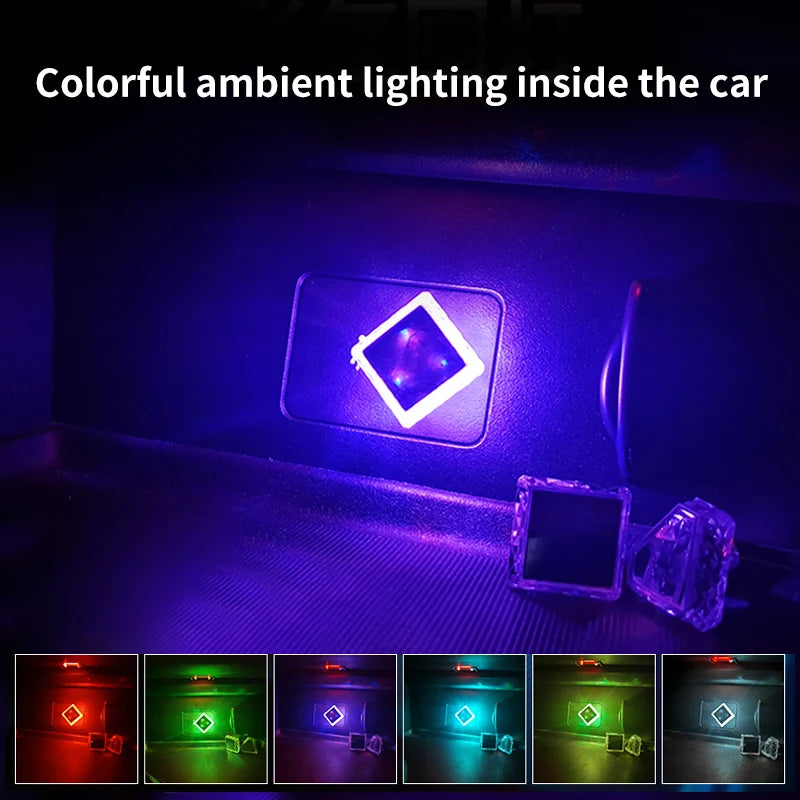 TypeC car atmosphere light, wireless modification for interior decoration, car USB rainbow atmosphere night light Type-C