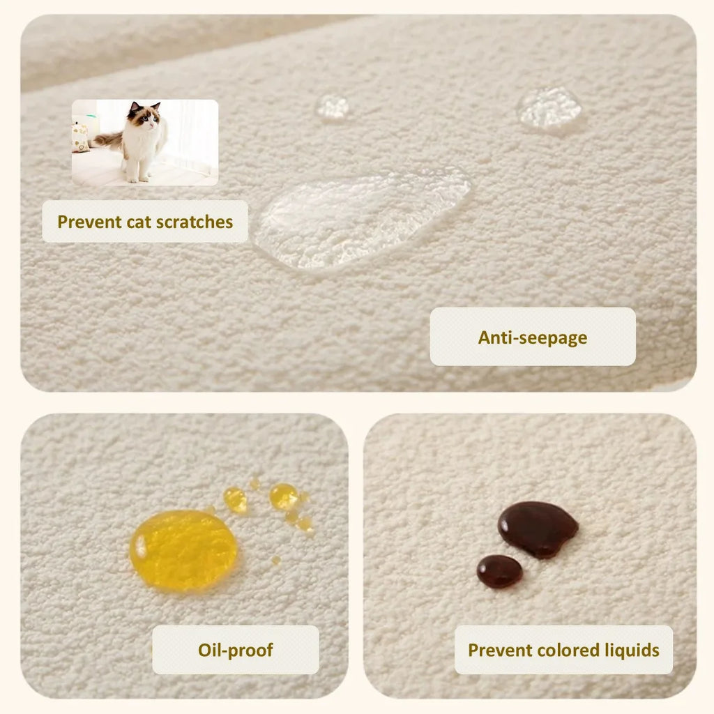 Customized Teddy Waterproof Fabric Sofa Cushion Bay Window Pad Bed Head Cushions 50D High-Density Sponge Cushion Non-Slip Cushio