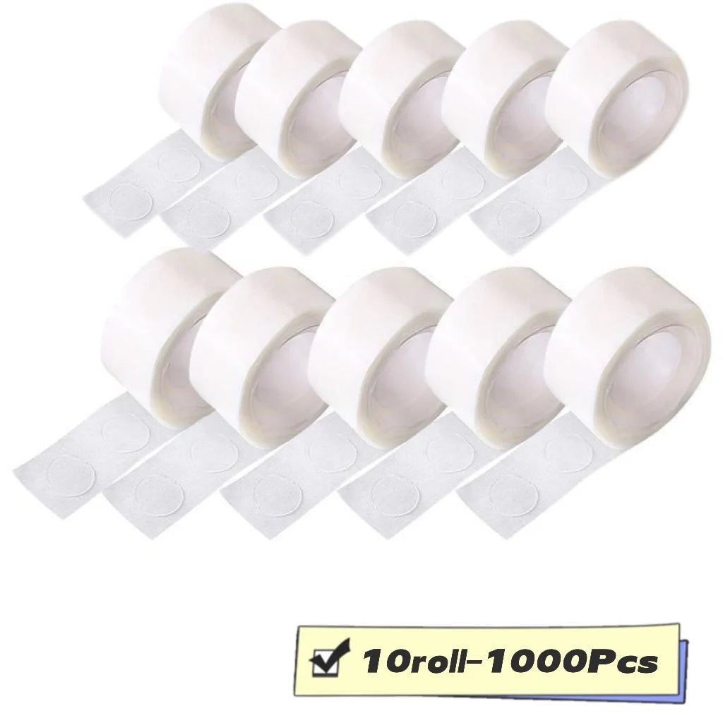 100-1000pcs Transparent Dots Glue Removable Double Sided Tape Adhesive for Paste Scrapbook Journal Photo Memo Pad Household