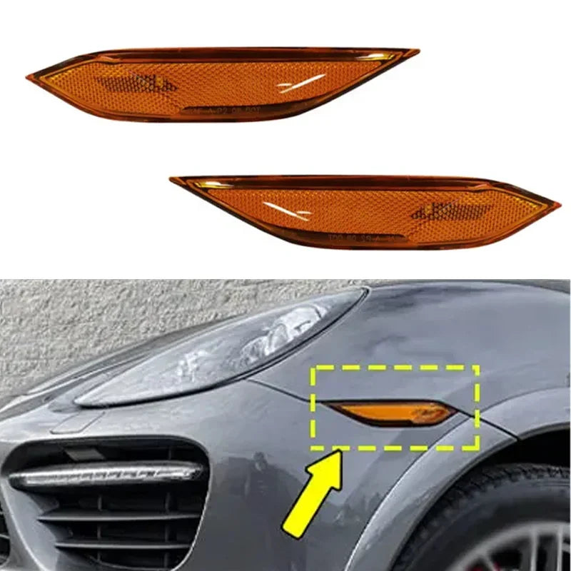 2Pcs Left&Right Fender Lights Assembly Without Bulb For Porsche Cayenne 958 2011 2012 2013 2014 Side Marker Light Turn Signal