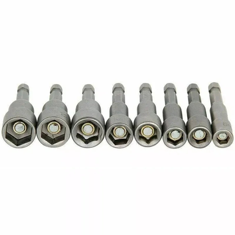Hongtu 1Pcs Magnetic Hex Socket Driver - Chromium-Vanadium Steel, Hex Shank, Impact-Ready, 6~23mm Nut Socket Wrench Bit