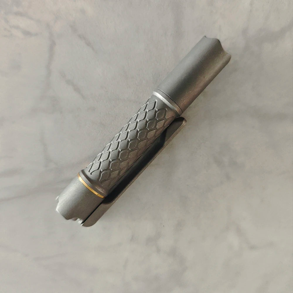 Loong -01 Titanium Stonewashed Mini EDC Flashlight AAA/10440 Battery(Battery Not Included)
