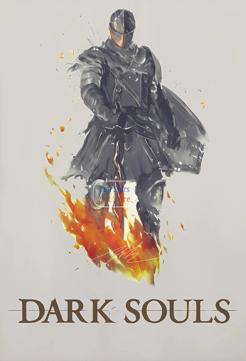 Dark Souls Fantasy Art Video Game Warrior Knight Dark Souls 3 Gaming Poster Canvas Painting Wall Pictures Home Gaming Room Decor