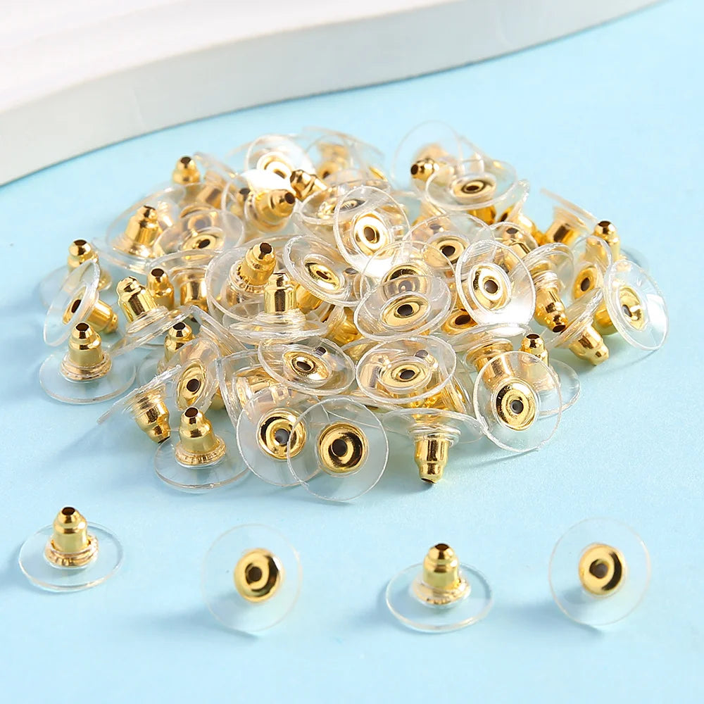 160Pcs 11X6Mm Silicone Earring Backs With Pad  Replacement Earring Stoppers For Jewelry Making Diy Earring Findings Supplies